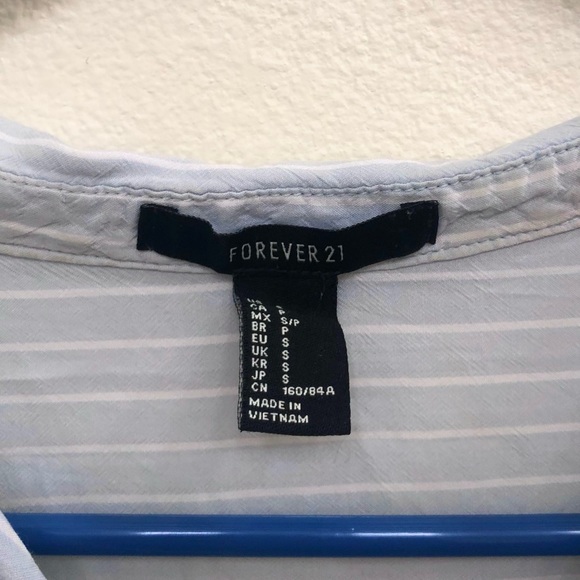 Forever 21 Striped Collared Crop Top - Picture 2 of 3